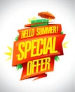 Hello summer, special offer poster design