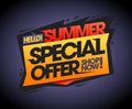 Hello Summer, special offer, sale web banner template