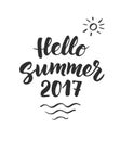 Hello Summer 2017 text, hand drawn brush lettering. Great Royalty Free Stock Photo