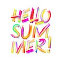 Hello Summer, typographic design on white Royalty Free Stock Photo
