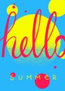 Hello summer. Typographic summer design card templates. Hand drawn poster Royalty Free Stock Photo