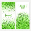 Hello summer vector banners set of scattered green circles for different design. All isolated and layered