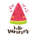 Hello Summer vector card Royalty Free Stock Photo