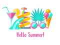 Hello summer. Vector clipart.