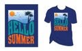 Hello Summer Vector Vintage T- Shirt Design, Vector Art T- Shirt Design