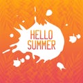 Hello Summer on watercolor. Summer Time logo Templates. Isolated Typographic Design Label. Summer Holidays lettering for