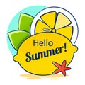 Hello Summer on watercolor. Summer Time logo Templates. Isolated Typographic Design Label. Summer Holidays lettering for