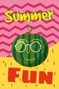 Hello summer watermelon card design. vector illustration, isolated Royalty Free Stock Photo