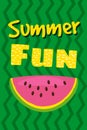 Hello summer watermelon card design. vector illustration, isolated Royalty Free Stock Photo