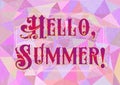 Hello Summer. Welcoming card in harlequin style