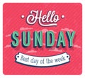 Hello Sunday typographic design. Royalty Free Stock Photo