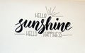 Hello sunshine, hello happiness calligraphic background