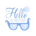 Hello Sunshine, positive quote, hand wriiten lettering motivational slogan vector Illustration on a white background