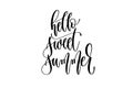 Hello sweet summer - hand lettering inscription text about happy summer time