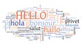 Hello text collage