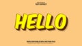 Hello Text Effect, Editable Text Effect Royalty Free Stock Photo