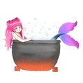 mermaid in the pot illustration