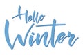 Hello winter brush hand lettering text isolated Royalty Free Stock Photo