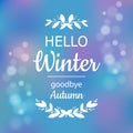 Hello winter card design Royalty Free Stock Photo