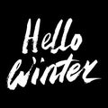 Hello Winter Collection text. Vector. Lettering. Drawing by hand. Caption brush. Letters. Royalty Free Stock Photo