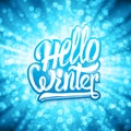 Hello winter greeting card. Vector background Royalty Free Stock Photo