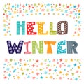 Hello Winter greeting card. Winter concept card Royalty Free Stock Photo