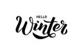 Hello Winter - Hand written lettering phrase