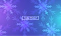 Hello Winter Layout with Snowflakes for Web, Landing Page, Banner, Poster, Website Template. Snow Christmas Background Royalty Free Stock Photo