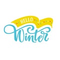 Hello winter vector card. Royalty Free Stock Photo