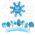 Hello winter vector illustration. Royalty Free Stock Photo