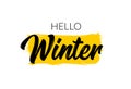 Hello winter vector typography type text font banner Royalty Free Stock Photo