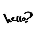 Hello word lettering logo. Hand writing black letters.