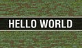 Hello world text written on Programming code abstract technology background of software developer and Computer script. Hello world Royalty Free Stock Photo