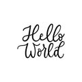 Hello world typography print with lettering