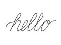 Hello write calligraphy word, continuous line drawing. Greeting on English language. Vector