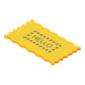 Hello yellow color door mat icon isometric vector. Home clean