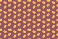 Helloween orange pumpkin pattern on purple background. abstract watercolor mosaic