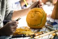 Helloween pumpkin carving Royalty Free Stock Photo