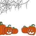 helloween pumpkin illustration spider web