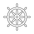 Helm Anchor vector icon logo Nautical maritime sea ocean boat illustration