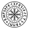 Aegishjalmur Futhark Runes Pagan Odin Mythology Royalty Free Stock Photo