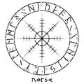 Helm of awe, helm of terror, Icelandic magical staves with scandinavian runes, Aegishjalmur vintage design