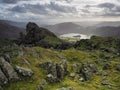 Helm Crag and the rock formation known as 'The Lion and the Lamb', Lake District Royalty Free Stock Photo