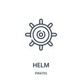 helm icon vector from pirates collection. Thin line helm outline icon vector illustration. Linear symbol for use on web and mobile