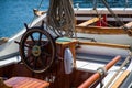 Helm of old sailing boat Royalty Free Stock Photo