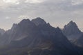 Helm - Scenic view Elferkofel and Zwoelferkofel in majestic mountain range of Sexten Dolomites Royalty Free Stock Photo