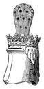 Helm of Sir Edmund de Thorpe have a crest and helmet in this picture vintage engraving