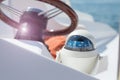 Helm station on sailing boat Royalty Free Stock Photo