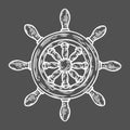 Helm vector hand drawn illustration engraved style. Retro vintage nautical doodle.