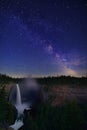 Helmcken Falls and Milky Way, Wells Gray Provincial Park Royalty Free Stock Photo